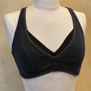 Lululemon Dark Gray Sports Bra with Colorful Stitching, Size 2